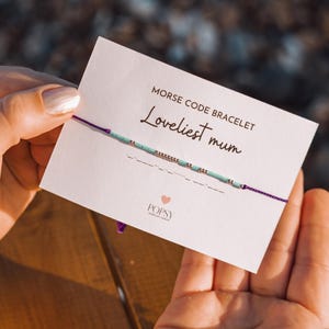 Loveliest Mum Morse Code Bracelet: Japanese Seed Bead Secret Message