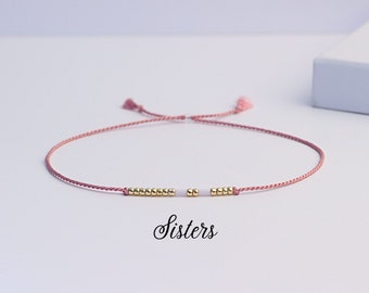 Sisters Morse code beaded bracelet, sibling gifts, friendship bracelets, sister love, message bracelet, letter box Gift uk, BFF gifts