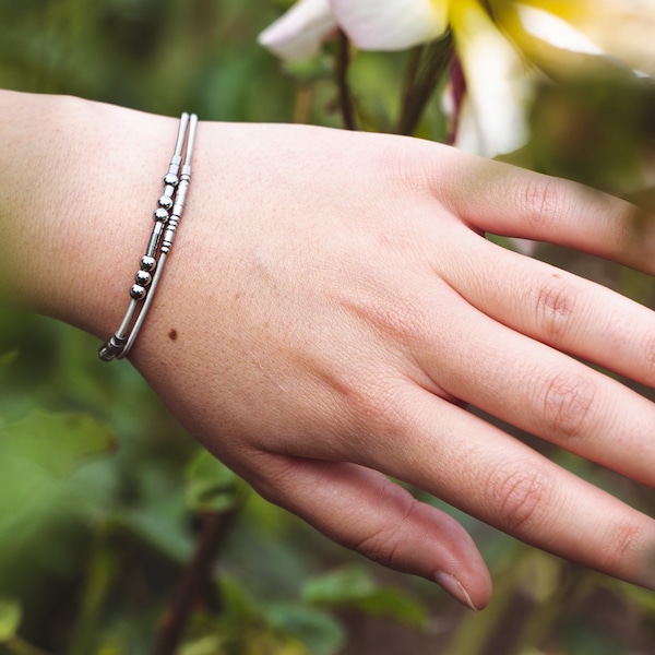 Custom Morse Code Bracelet: Stainless Steel Guitar String Jewelry