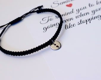 Survivor bracelet, semicolon jewelry, mental health gifts, positivity bracelet, semi colon bracelet, bpd jewelry, recovery bracelet