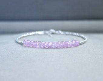 Lilac rainbow Moonstone June birthstone gemstone bracelet, gift for her, stacking bracelet, healing jewellery for women, Mother’s Day gift