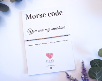 You are my sunshine Morse code bracelet, birthday gift for husband, partner bracelet, silk cord bracelet, Best Friend bracelet, Popsy UK