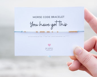 You've got this Morse code beaded bracelet | Confidence jewelry | Dainty seed bead secret message bracelet | Motivational gift for her