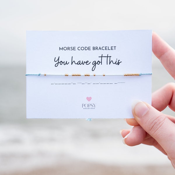 You've got this Morse code beaded bracelet | Confidence jewelry | Dainty seed bead secret message bracelet | Motivational gift for her