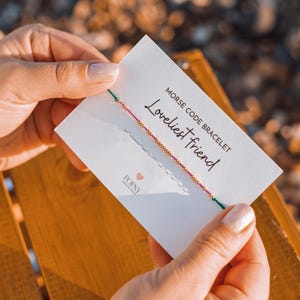 Morse Code Bracelet: 'Loveliest Friend' Secret Message Jewelry