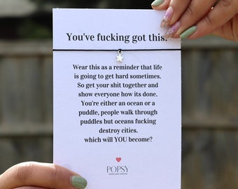 Empowering Wish Bracelet: 'You've Got This' Charm, Inspirational Gift