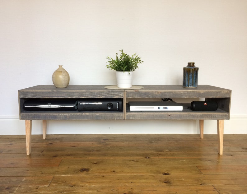 2 Box TV Stand Media Storage Unit Low Sideboard Rustic Etsy UK