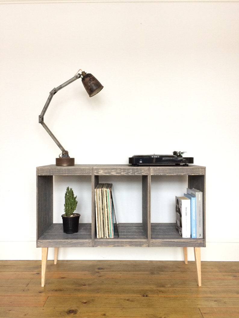 Display Bookcase Record Player Stand Storage Etsy UK