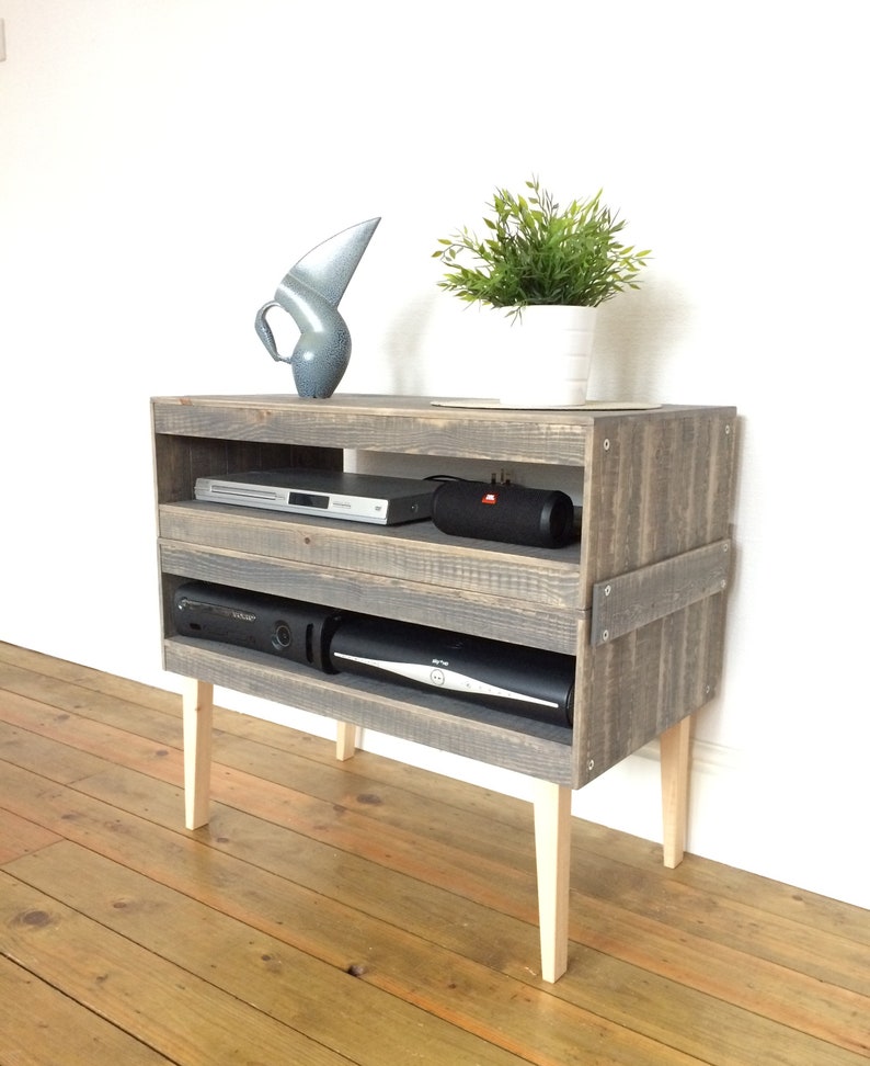2 Box TV Stand Media Storage Unit Low Sideboard Rustic Etsy UK