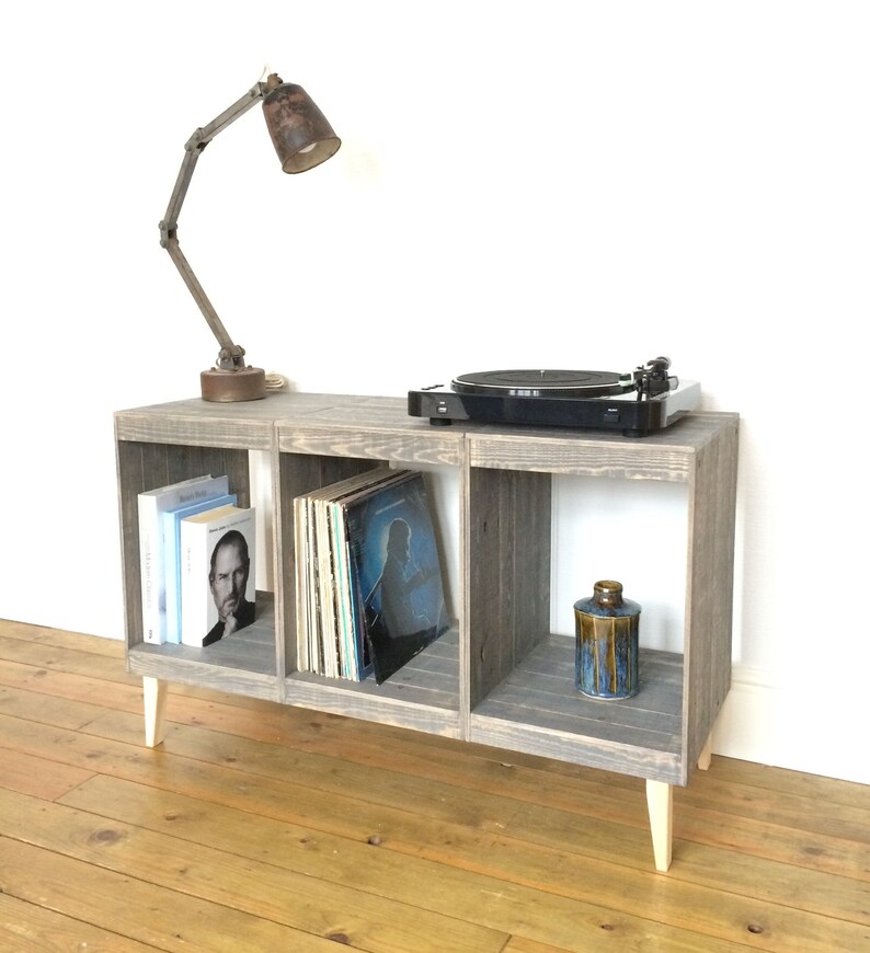 Display Bookcase Record Player Stand Storage Etsy UK