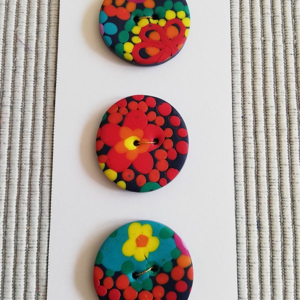 Bright floral buttons