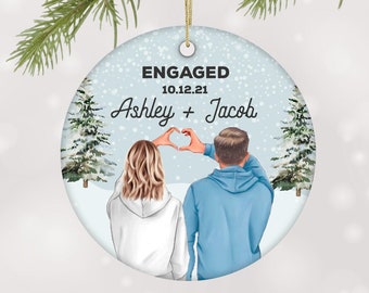 Engagement Ornament Gift Personalized Couple Christmas Ornament Engaged Ornament Newly Engaged Couple Gift First Christmas Engaged Gift
