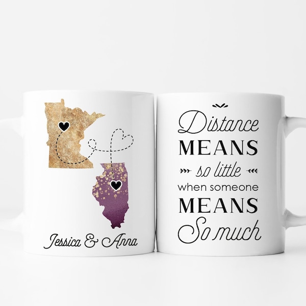 Long Distance Friendship Mug Best Friend Gifts Long Distance Mug Best Friend Mug Distance Means so Little Mug Going Away Gift For Friend Mug