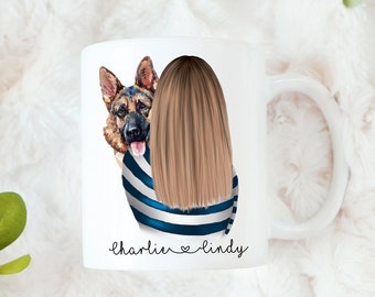 German Shepherd PERSONALISED DENIM PURSE GREAT LADIES KIDS NAMED GIFT PRESENT