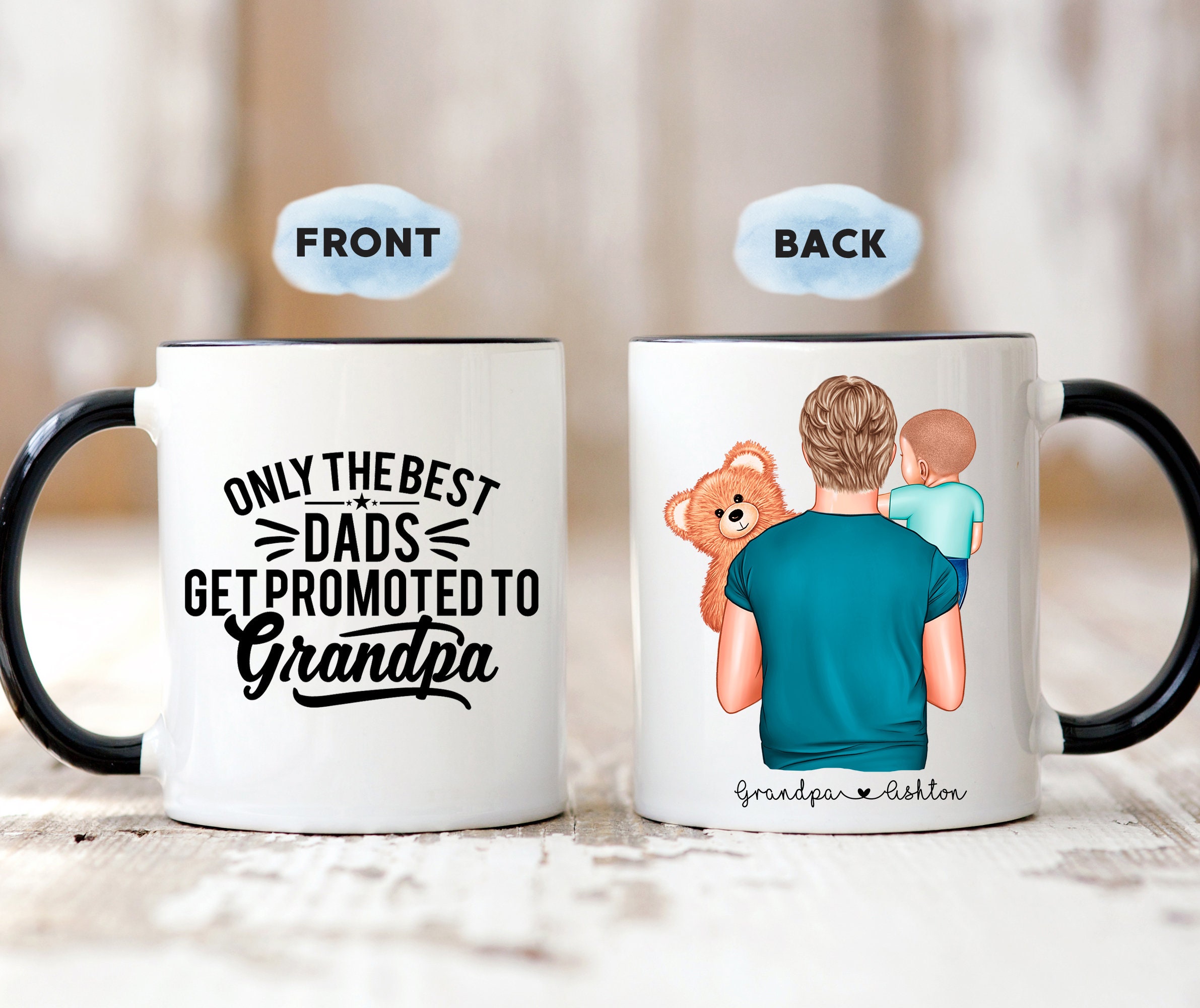New Grandpa Gift Personalized Grandpa Mug With Grandchild Only Etsy UK