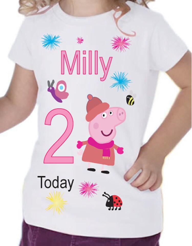 Peppa Pig Girls Birthday tshirt with fun Peppa Pig inspired Etsy