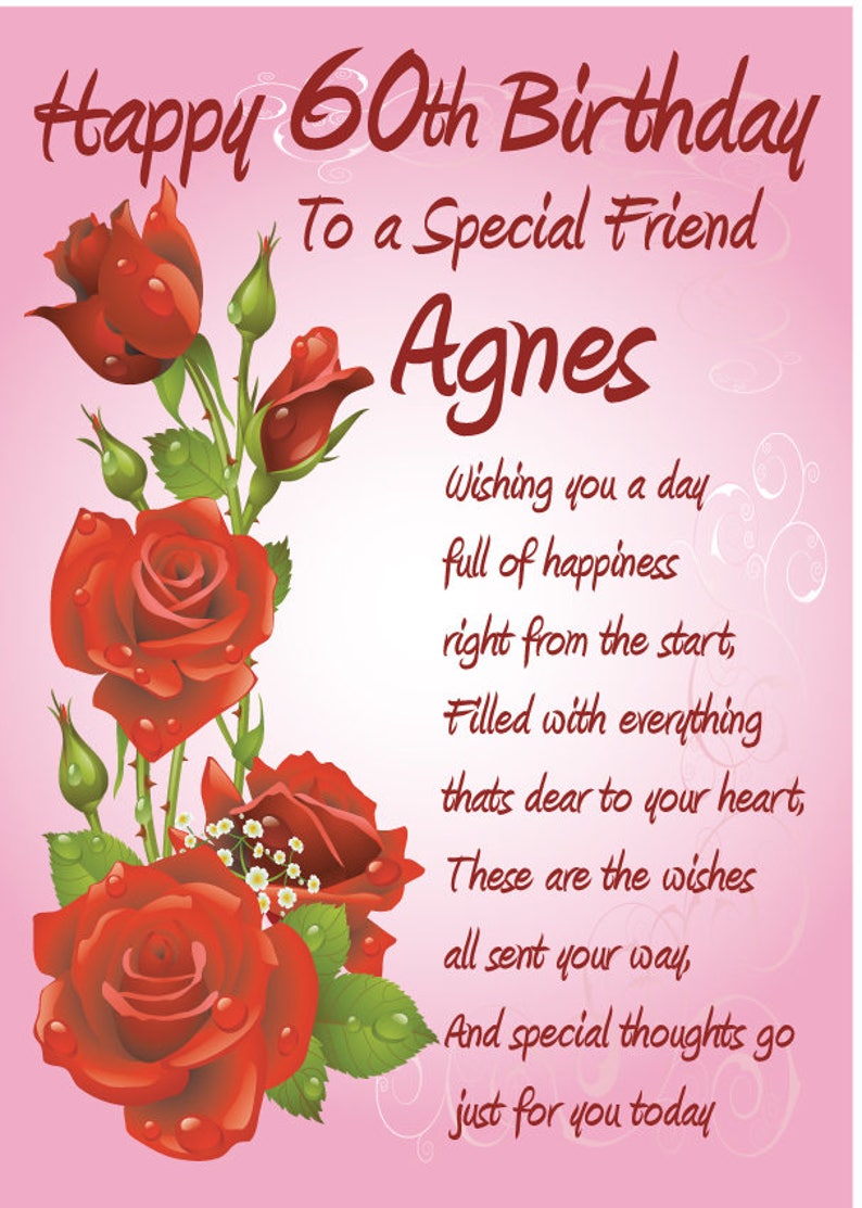 Personalised 60th Birthday Card For A Friend Or Any Name Etsy