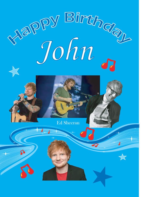 PERSONALISED ED SHEERAN BIRTHDAY CARD