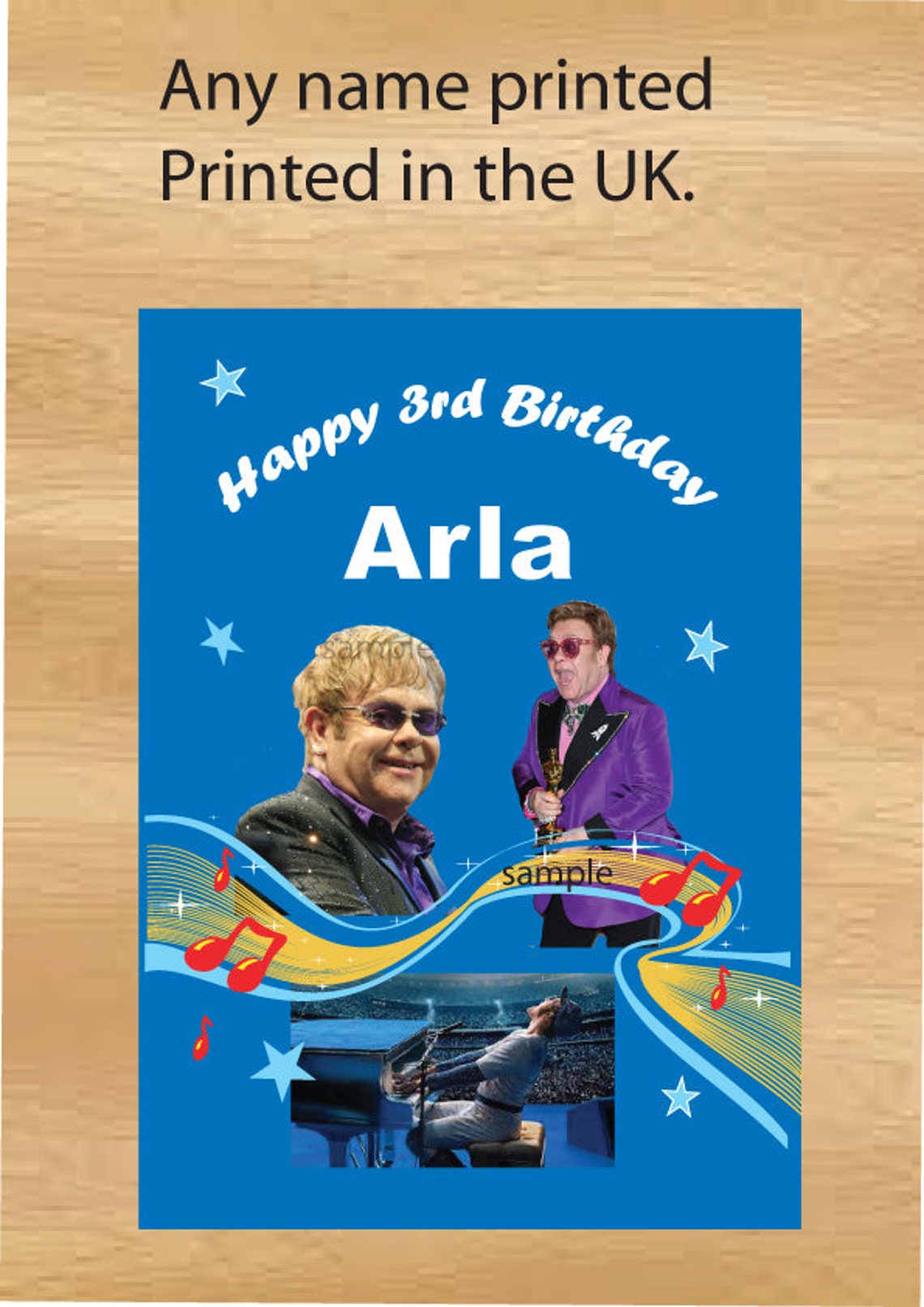 Elton John Personalised Birthday card for any budding fan. | Etsy