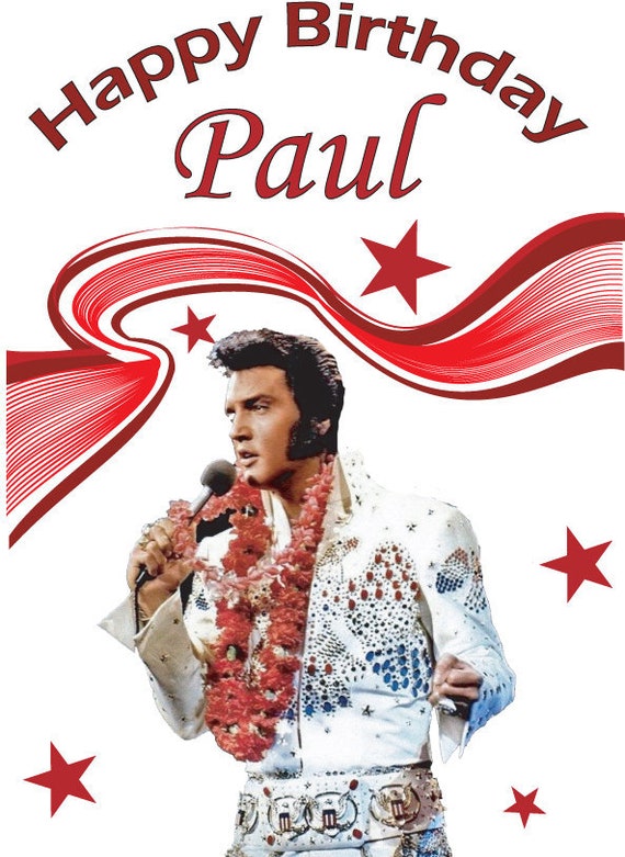 Elvis Personalised Birthday Card GB Any Name Printed Etsy Elvis Personalised Birthday Card GB Any Name Printed Etsy