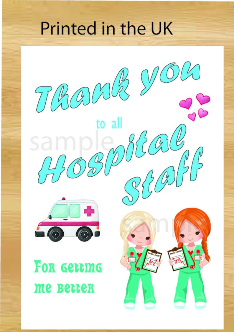 Thank you to Nurses Thank you card for hospital staff. Etsy