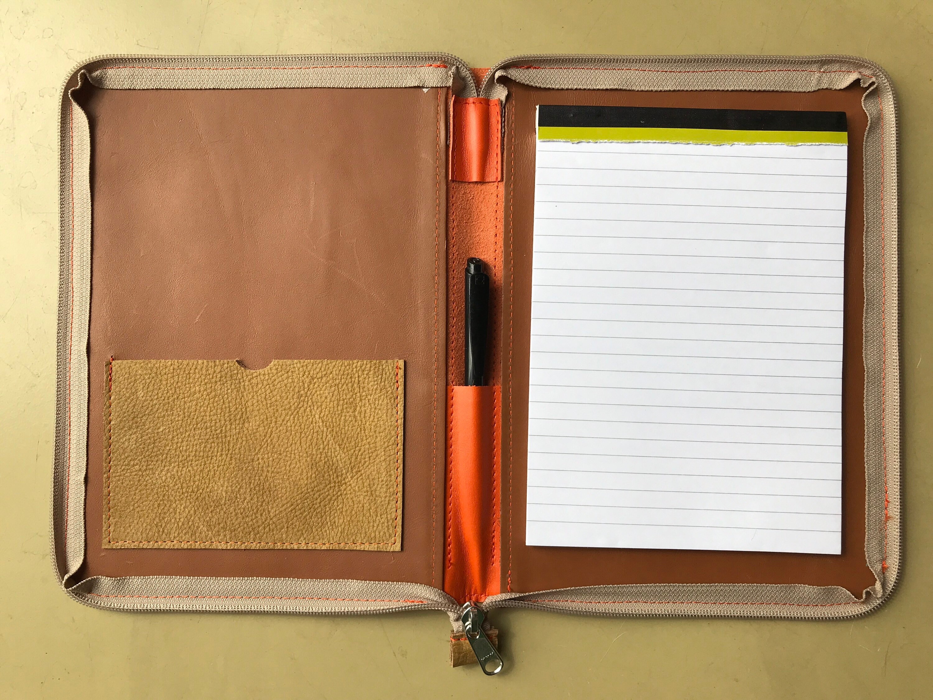 Leather notebook with zipper Etsy