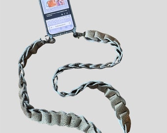 Sangle de téléphone de luxe en cuir doré