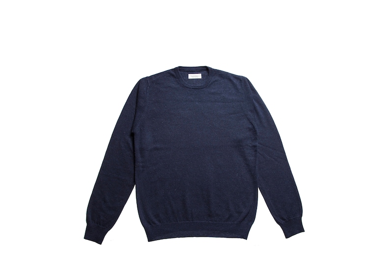 Knit Wool Sweater Navy and Beige Colour |Crew Neck Sweatshirt| Gift for Him | Classic Crew-Neck The Men\u2019s Style from Teoharis/&Co