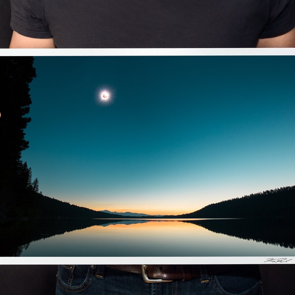 Eclipse Photo, Solar Eclipse, Astronomy Wall Art, Diamond Ring Effect, Eclipse Photography, Astronomy Landscape, "Totality"