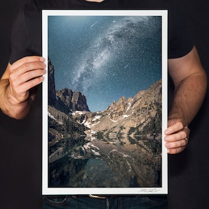 Milky Way Photo, Rocky Mountain National Park Print, Astronomy Gift, Space Night Photography, Colorado Art, &quot;Emerald Lake&quot;
