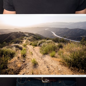 California Sunset Photo: Mountain Hiking Trail Art Print