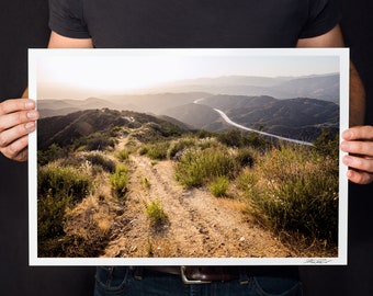 California Sunset Photo: Mountain Hiking Trail Art Print
