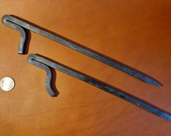 Hand forged vintage heavy duty tent stake