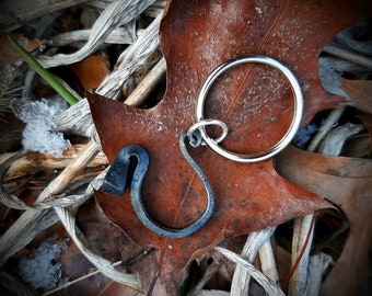Hand forged horseshoe nail horseshoe keyring
