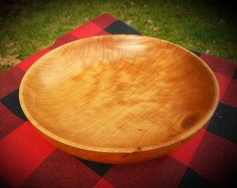 Cherry hand turned Christmas wedding birthday gift home decor wood bowl