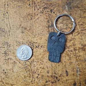 Hand forged Skull key ring