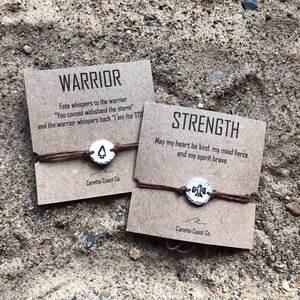 Hand Stamped Wish Bracelet Jewelry - Strength Bracelet - Warrior bracelet - Strong Willed - Confident Woman - Boss Babe - uplifting jewelry