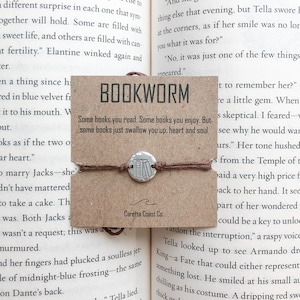 Bookworm Bracelet | hand stamped bracelet | gifts for book lovers | Book Club Party Favors | librarian gift | author jewelry FL