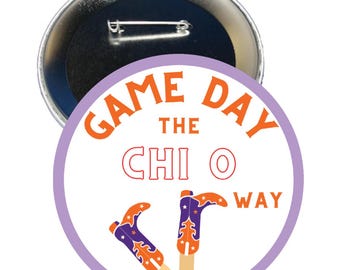 Chi Omega Game Day Buttons - Clemson
