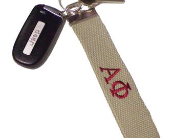 Alpha Phi Embroidered Key Fob
