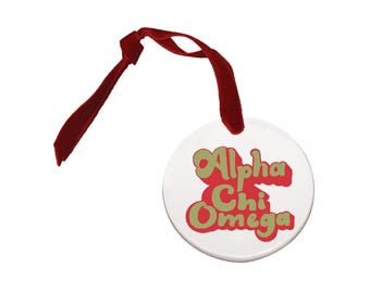 Alpha Chi Omega Ceramic Ornaments