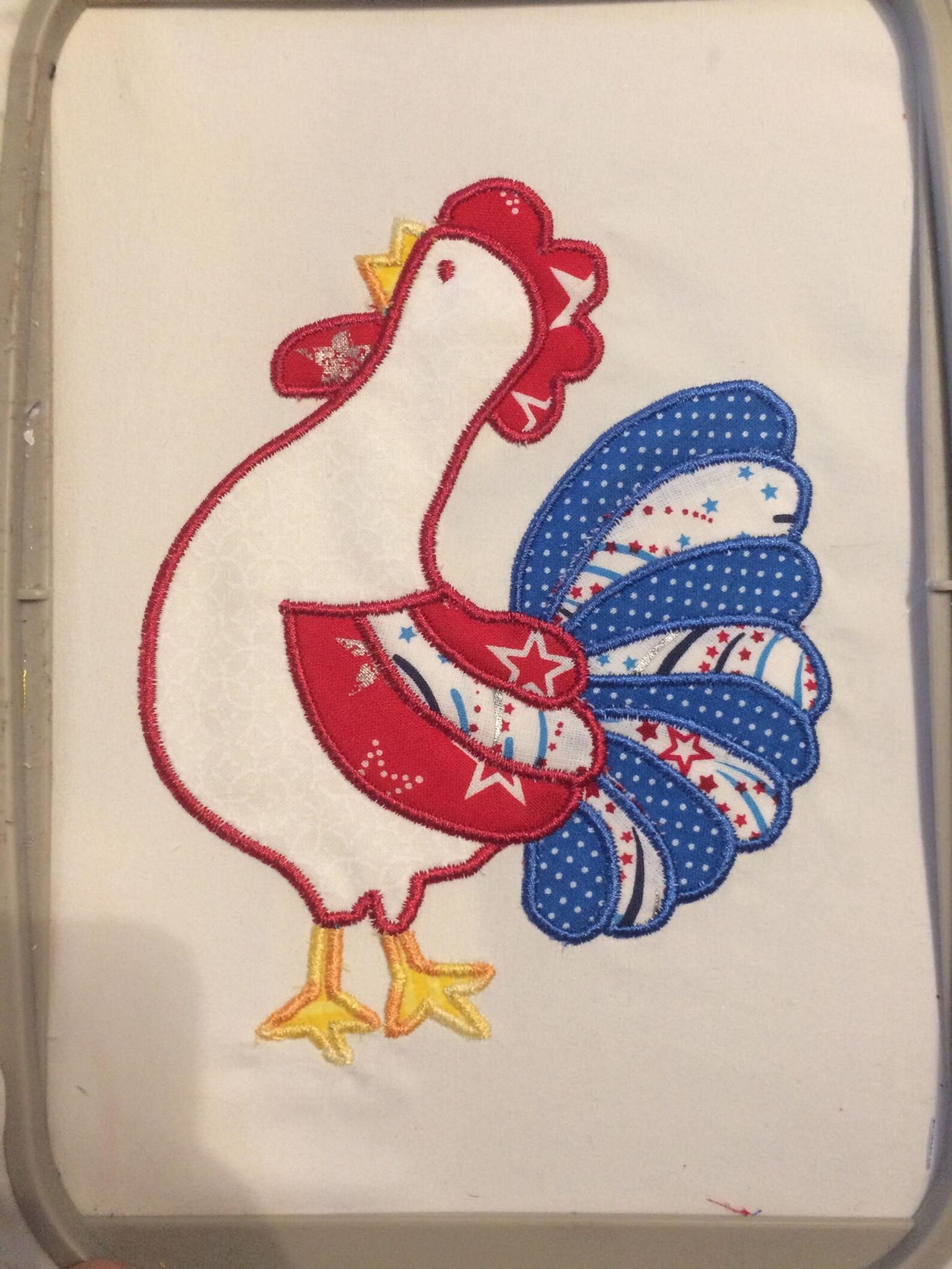 5x7 Rooster Applique Machine Embroidery Design Etsy