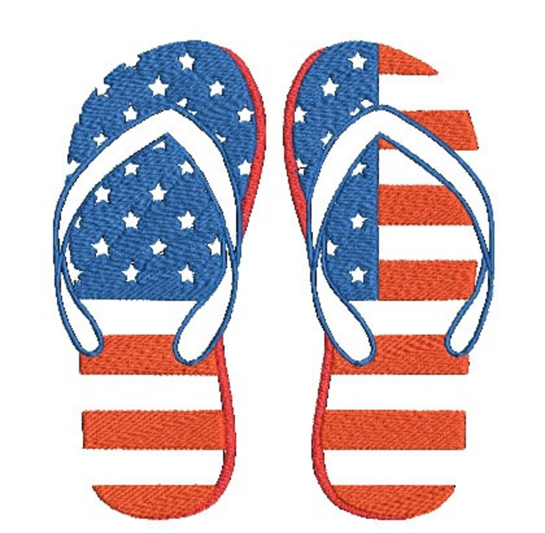 5x7 Patriotic Flip Flops - Etsy