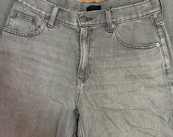 Uniqlo Grey Wide Leg Loose Mid Rise Jeans