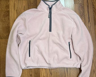 Old Navy 90s Reissued Quarter-Zip Pink Fleece Pullover