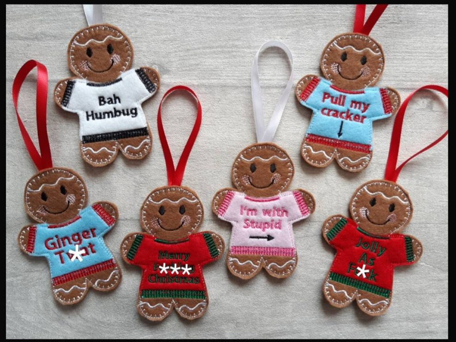 Rude gingerbread set. Set of rude Christmas decorations. Rude  Etsy