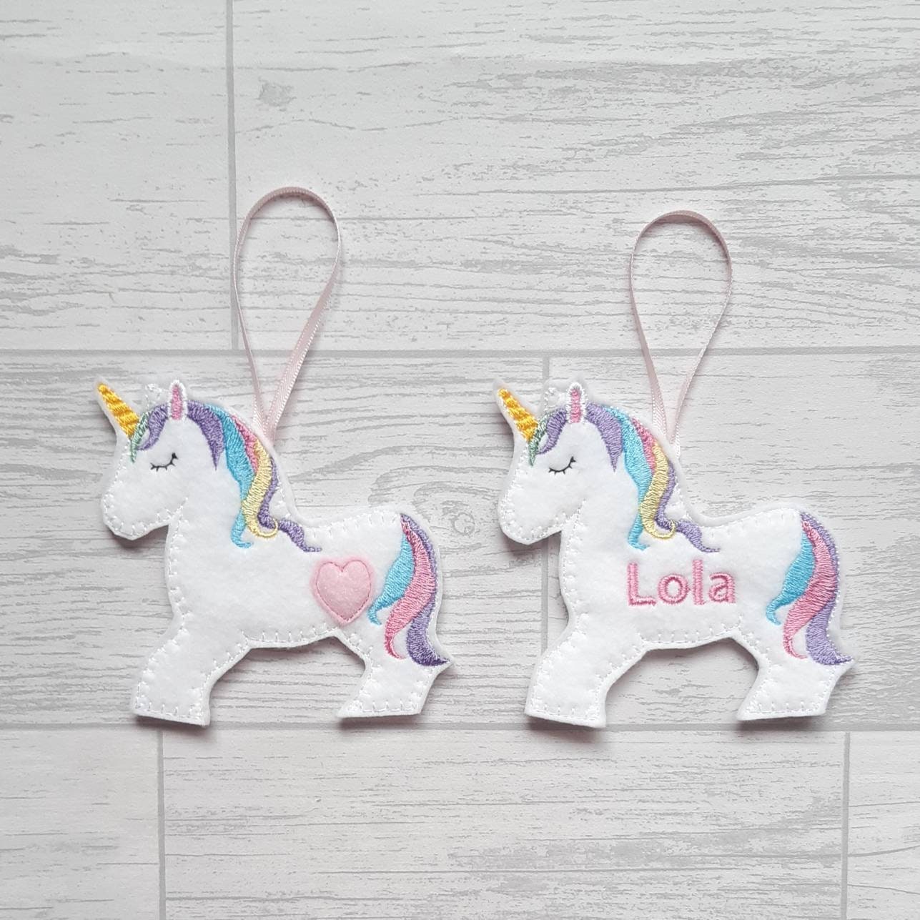 Personalised Unicorn Christmas Decoration Stocking Etsy
