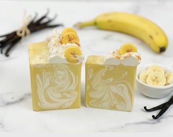 Handgemaakte zeep Banana Puddin', geitenmelkzeep, zuiders cadeau