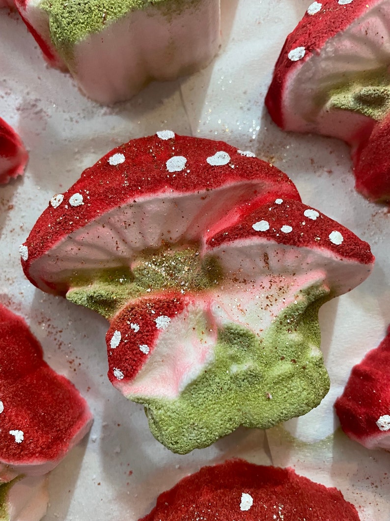 Mushroom bath bomb, mushroom gift, Cottagecore, Goblincore, rainbow inside image 5