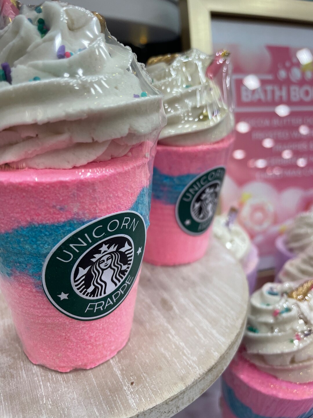 Unicorn Frappe Bath Bomb Hot Pink Bath Bomb Cocoa Butter Bubble